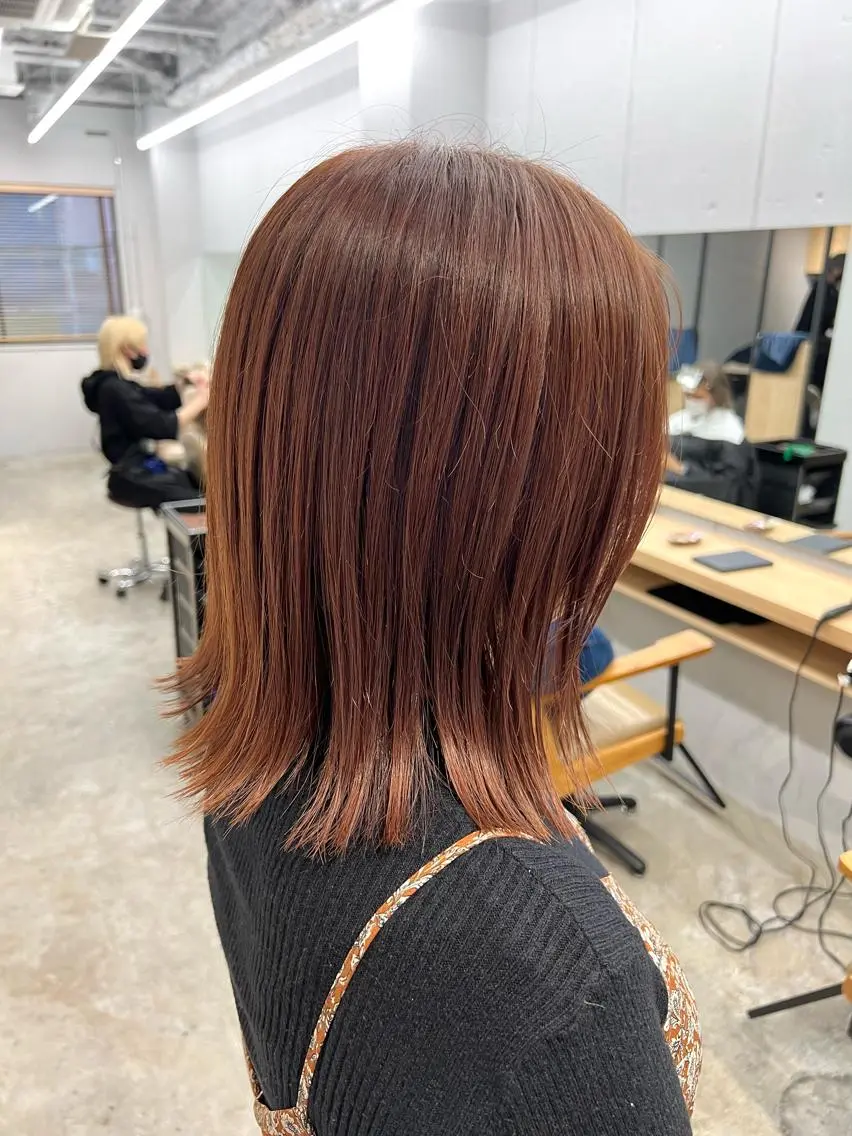 ミディアム カラー ベージュカラー オレンジ オレンジベージュ 代表 YUKI ☆のヘアスタイル