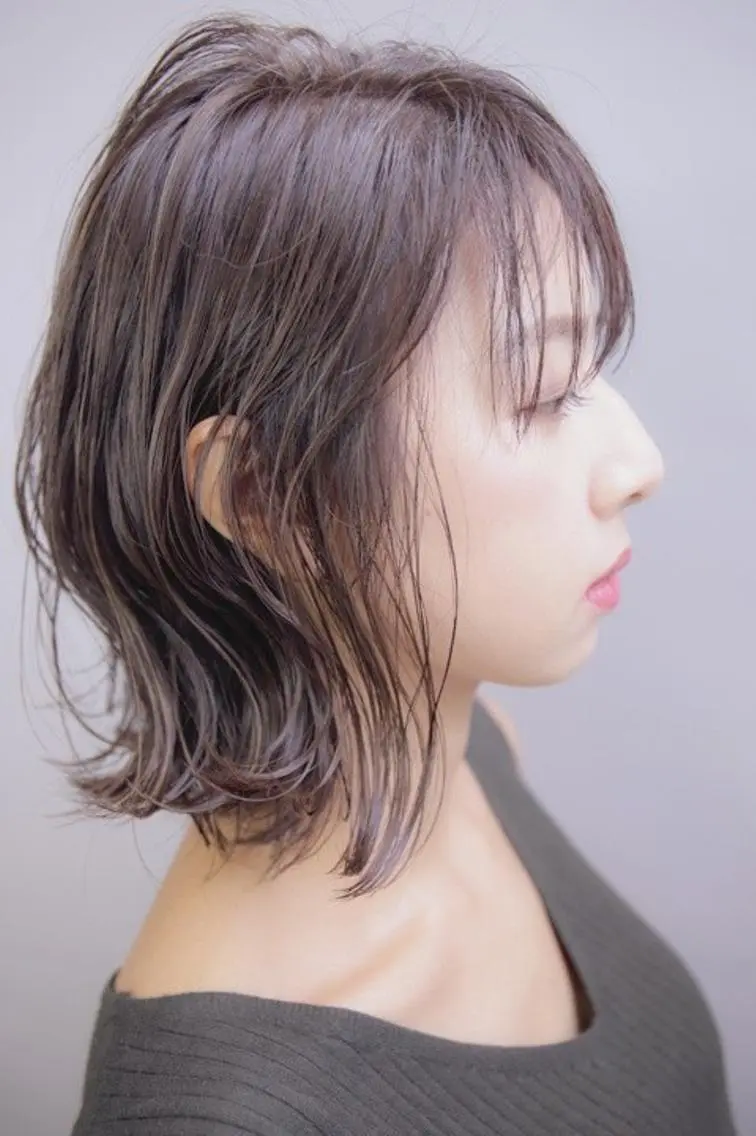 ショート カラー アッシュ ボブ 外ハネヘア カット トリートメント タナカ *歴10年以上*のヘアスタイル