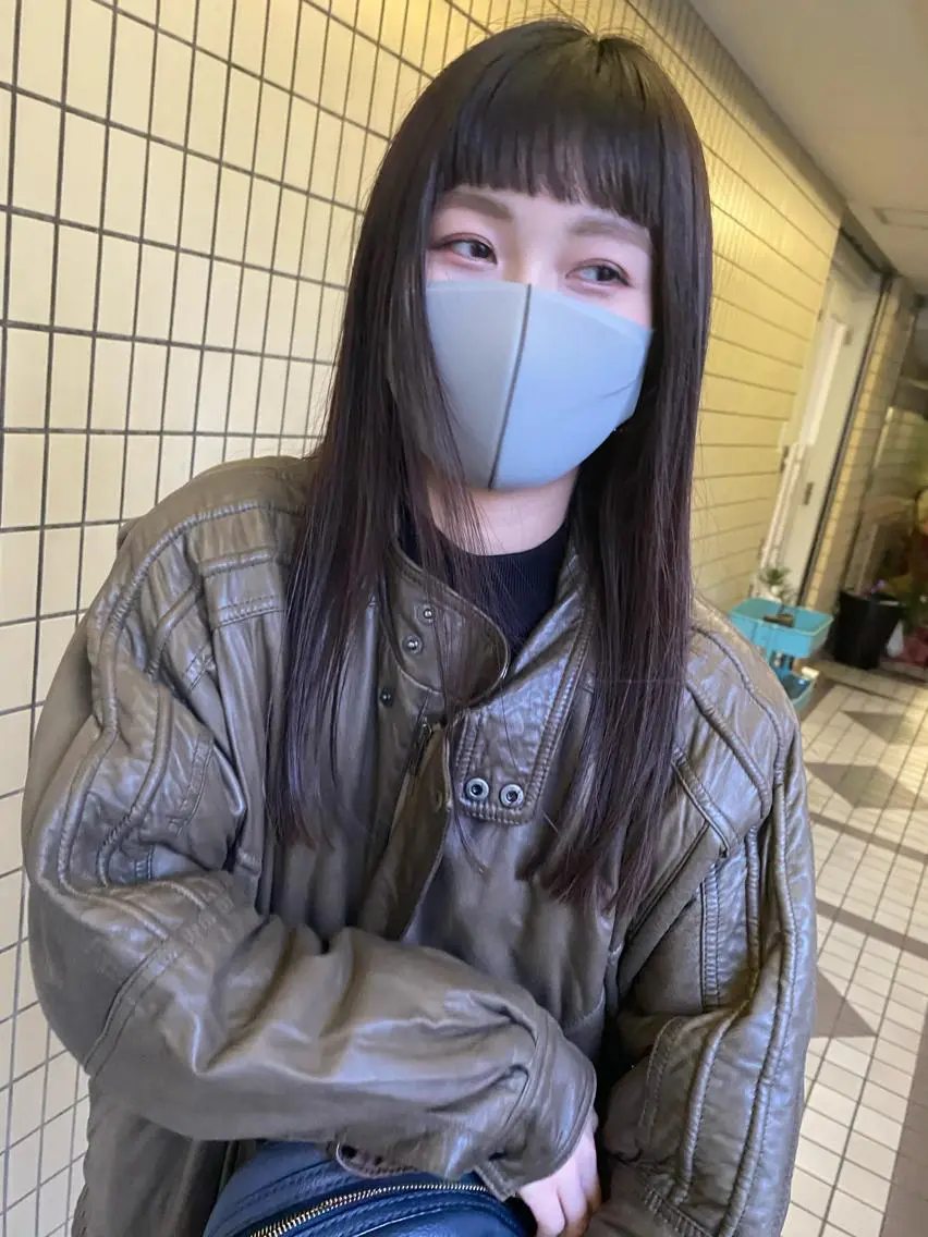 ロング オン眉 パーマ美容師 hanaのヘアスタイル