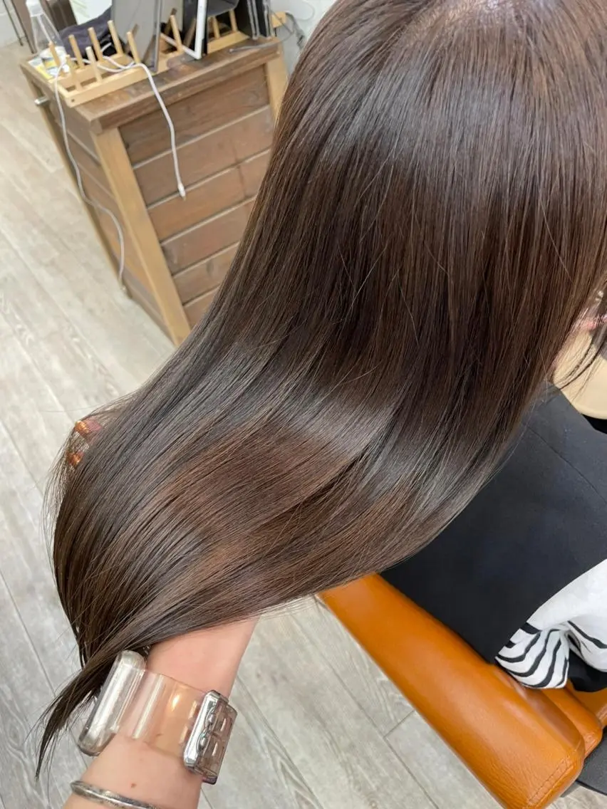 パーマ カラー セミロング セミロングパーマ ブリーチ ボブ 似合わせカット 縮毛矯正 カット 縮毛矯正 トリートメント N° anfeel 渋谷🪞🫧のヘアスタイル