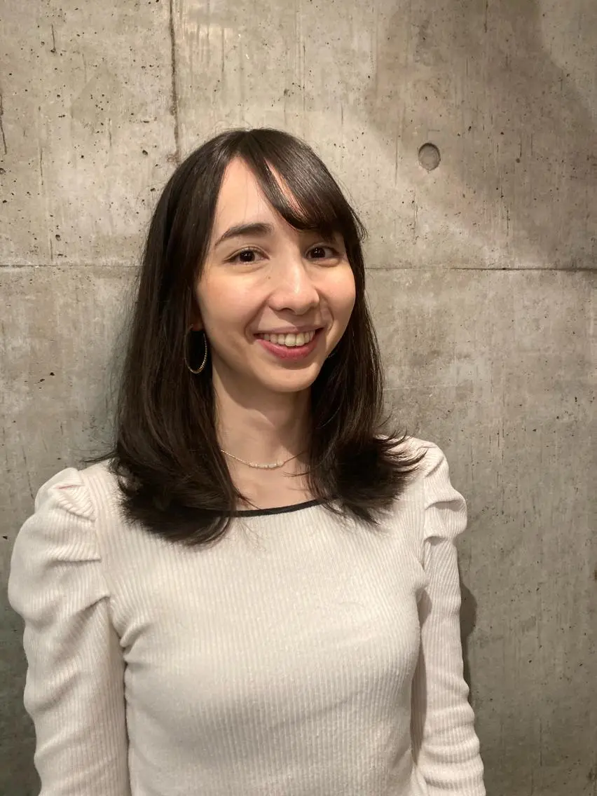 セミロング セミロングパーマ ボブ ハイライト 姫カット おくれ毛 ✂︎岡根 京花✂︎のヘアスタイル