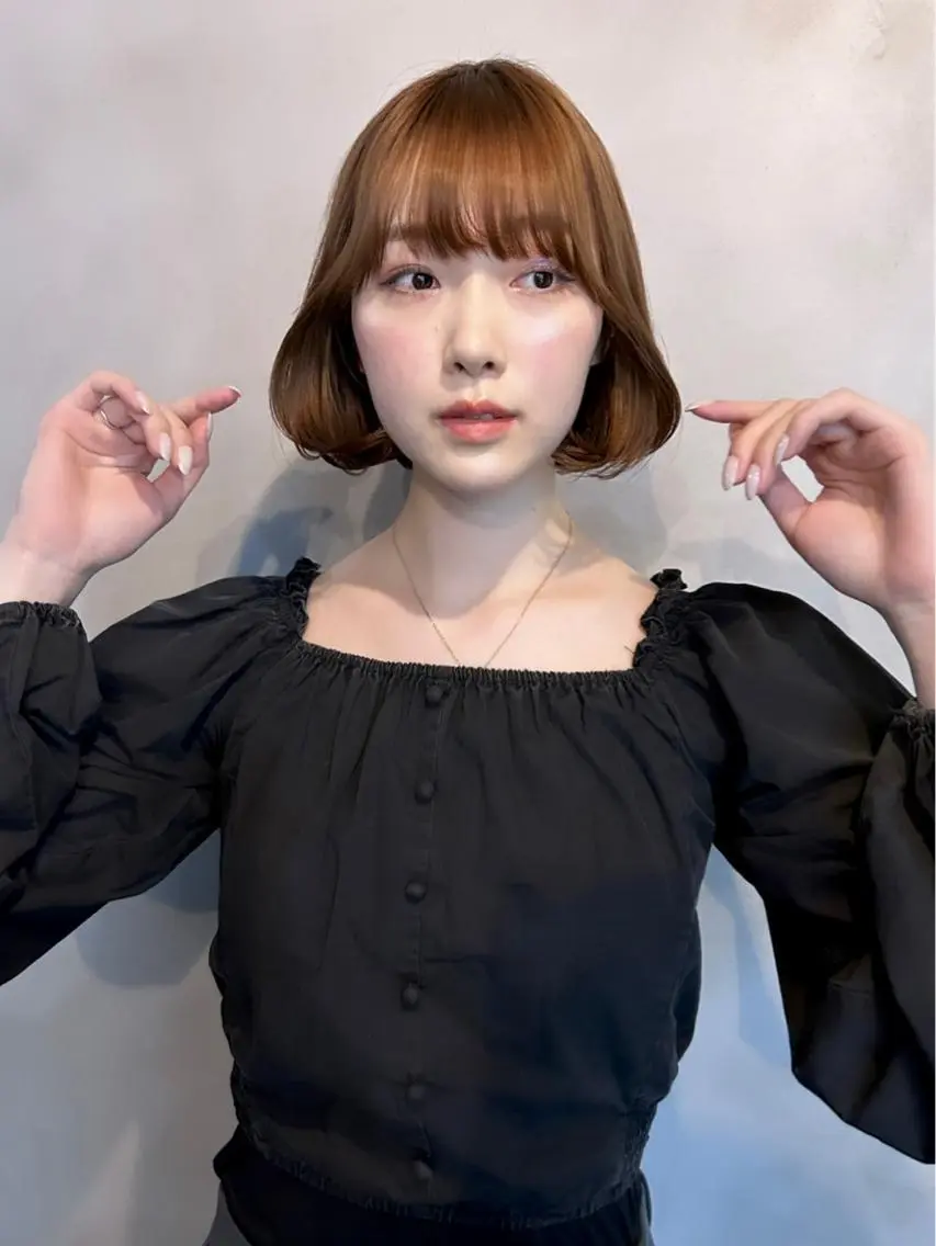 ミディアム カラー ブリーチ ブラウンカラー ダブルカラー ブリーチなしカラー ヘアカラー 🧸艶々韓国ヘア 🧁mizunaのヘアスタイル