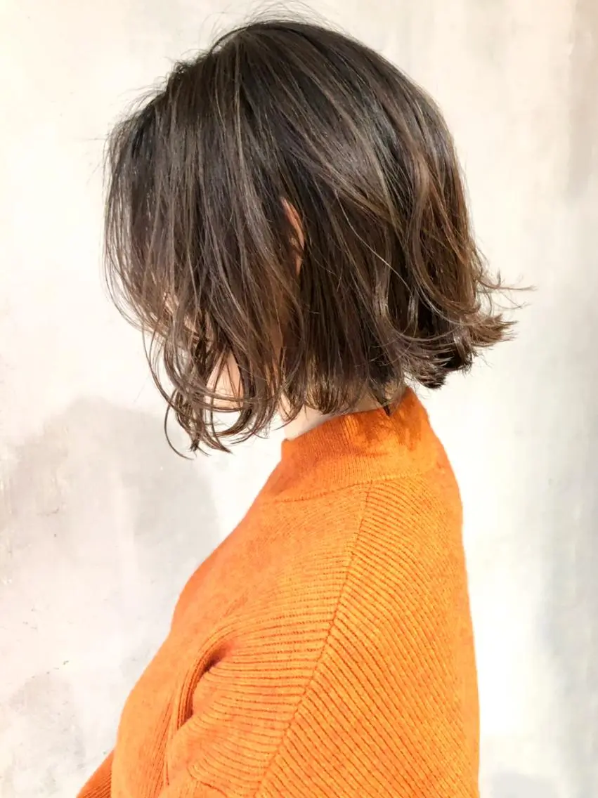 ミディアム カラー パーマ ヘアアレンジ グレージュ ITbyALBUM 浦和店のヘアスタイル