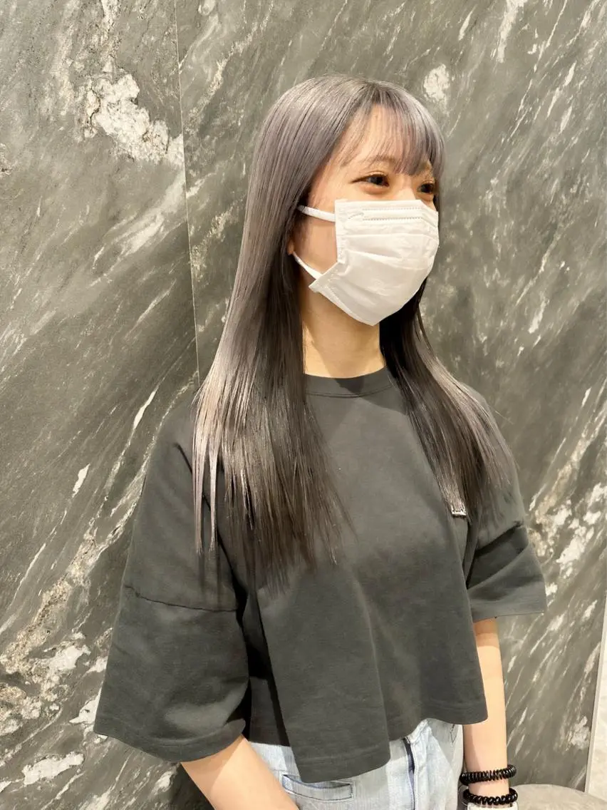 ロング カラー 黒髪 ヘアカラー トリートメント 🦋レイヤーカット ミドリカワ🦋のヘアスタイル