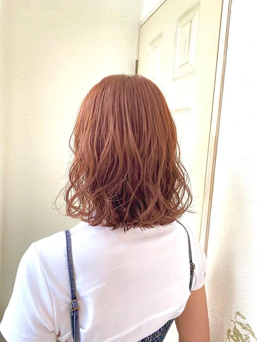 ミディアム カラー 🍑もも 🍑のヘアスタイル