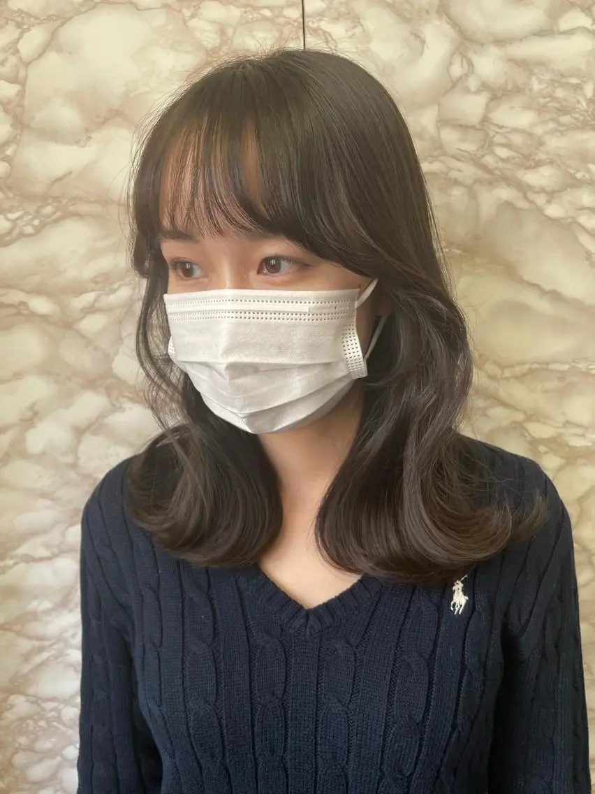 ミディアム カラー ベージュカラー ラベンダーカラー ラベンダーベージュ フレンチガーリー 髪質改善 極上の艶髪 RINAのヘアスタイル