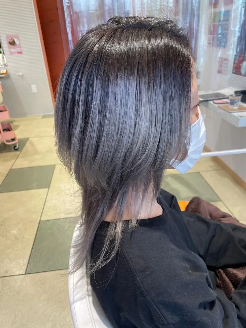 セミロング カラー アイブロウ バレイヤージュ ブリーチ ケアブリーチ 透明感カラー デザインカラー 🔆韓国 norika🔆のヘアスタイル
