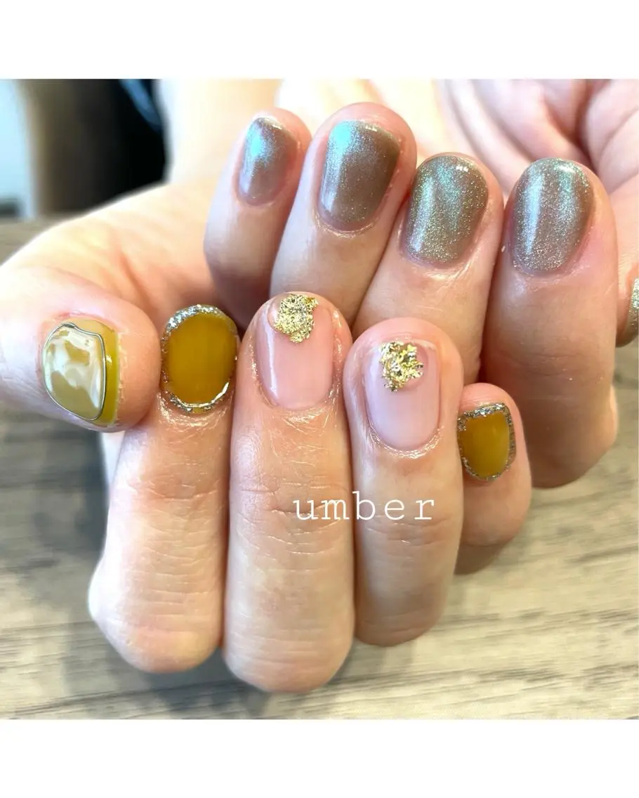 ネイル クリアネイル フラッシュネイル フットネイル フレンチネイル マグネットネイル ハンドネイル umber 三茶1分のネイルデザイン