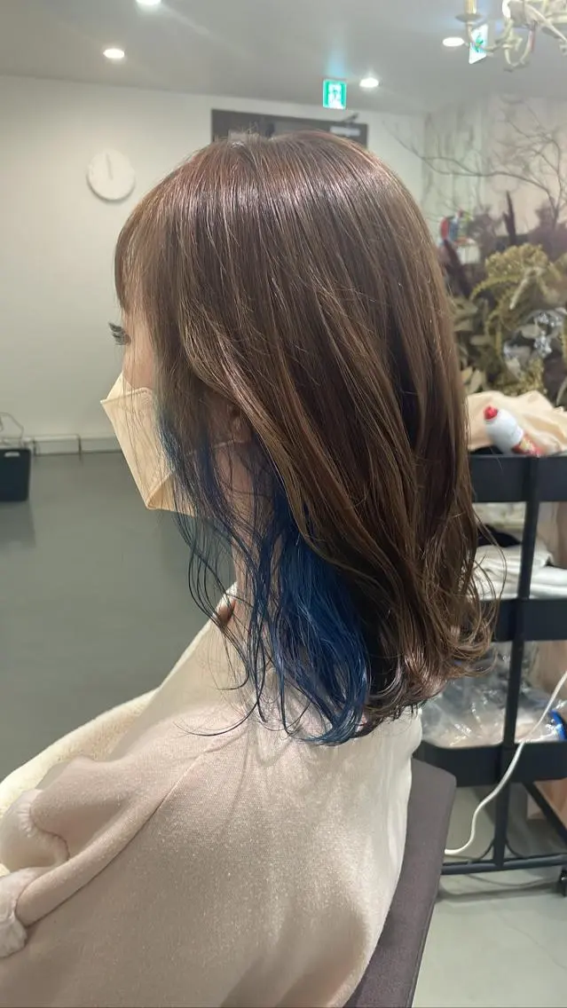 ミディアム カラー インナーカラー ヘアカラー 🍀火曜以外予約⭕ 安藤澪央☘️のヘアスタイル