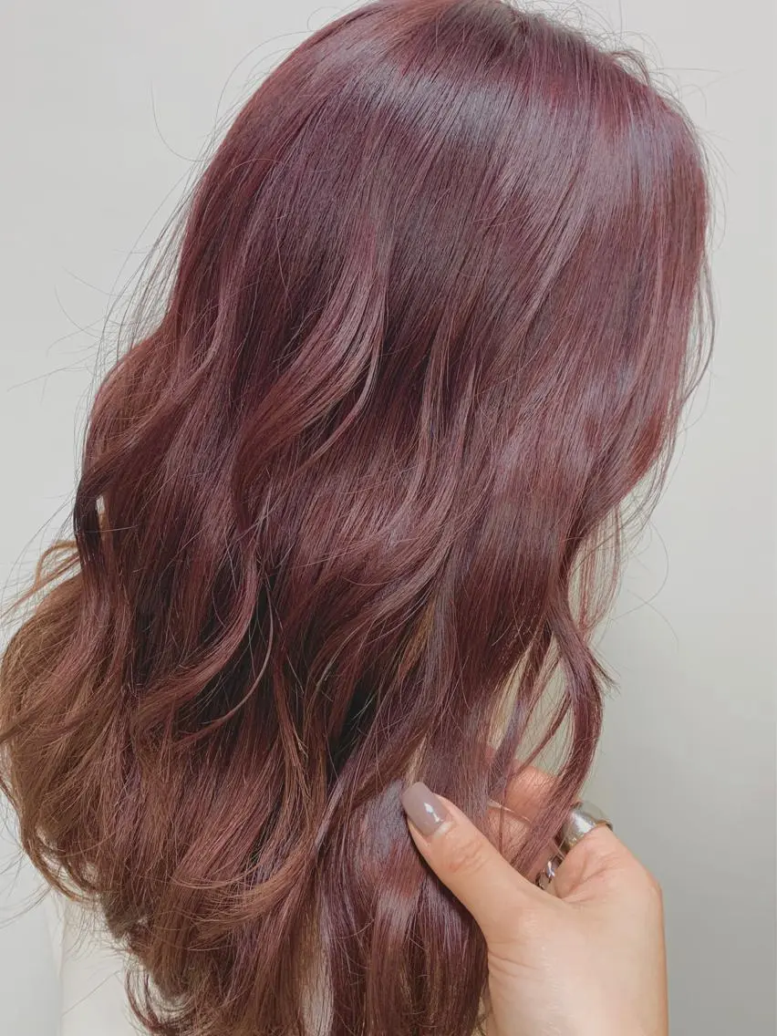 セミロング ヘアカラー レイヤー/艶髪カラー 森本くるみのヘアスタイル
