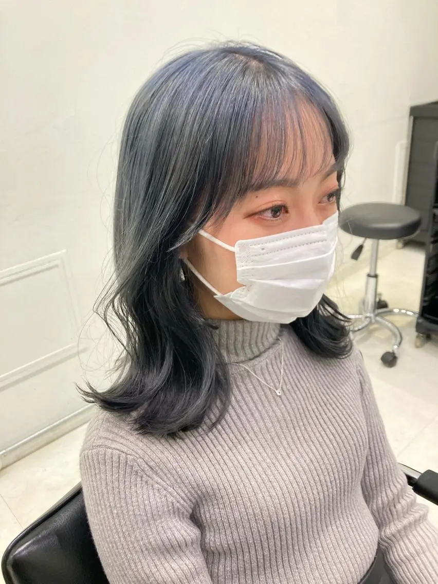 カラー カット ヘアカラー トリートメント ヘッドスパ 💖ブリーチなし透明 感💖ASAHIのヘアスタイル