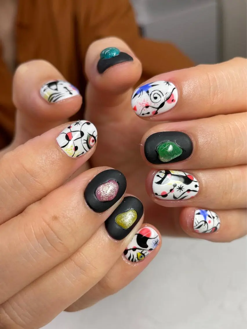 ネイル アートネイル マグネットネイル マットネイル ショートネイル Nail salon Euphoriaのネイルデザイン