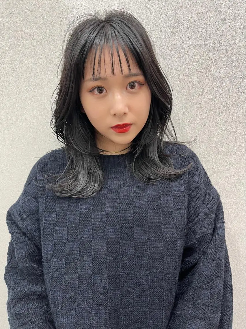 セミロング カラー パーマ ヘアアレンジ カット 🫧umu.🫧韓国 /レイヤーカットのヘアスタイル