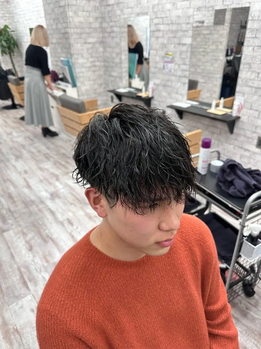 パーマ メンズ カット パーマ 【バレイヤージュ】 🔥メンズRYUTAのヘアスタイル