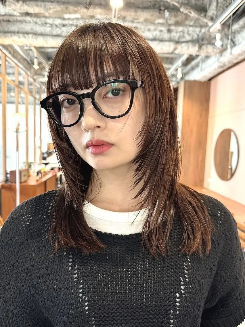 ミディアム カラー パーマ ショートボブ ミディアムパーマ アディクシーカラー ブリーチ ケアブリーチ カット ヘアカラー トリートメント honen hairのヘアスタイル