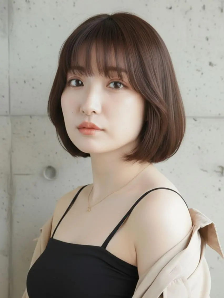 ショート カラー ブラウンカラー 透明感カラー ボブ カット ヘアカラー 桂嵩太｜顔周り レイヤー×艶髪のヘアスタイル