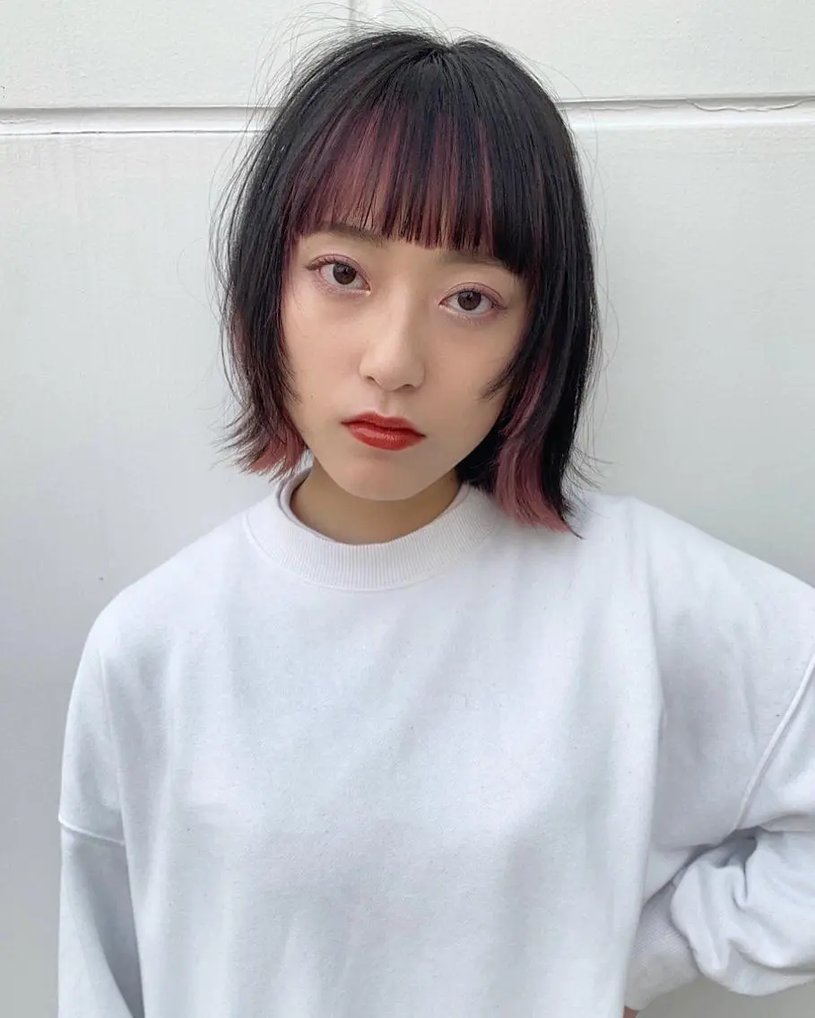 ミディアム カラー ショート／ボブ／レイ ヤーいくらまゆのヘアスタイル
