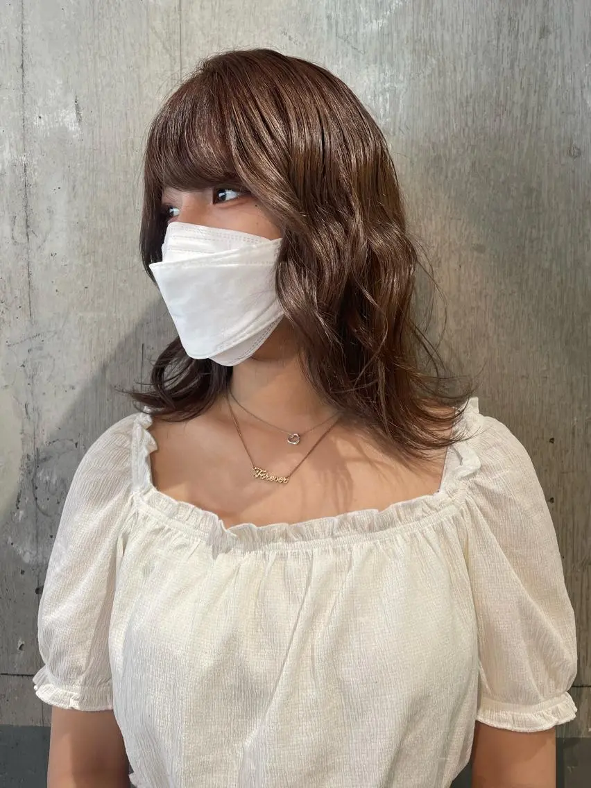 ミディアム カラー ベージュカラー 海外レイヤー /NAGISAのヘアスタイル