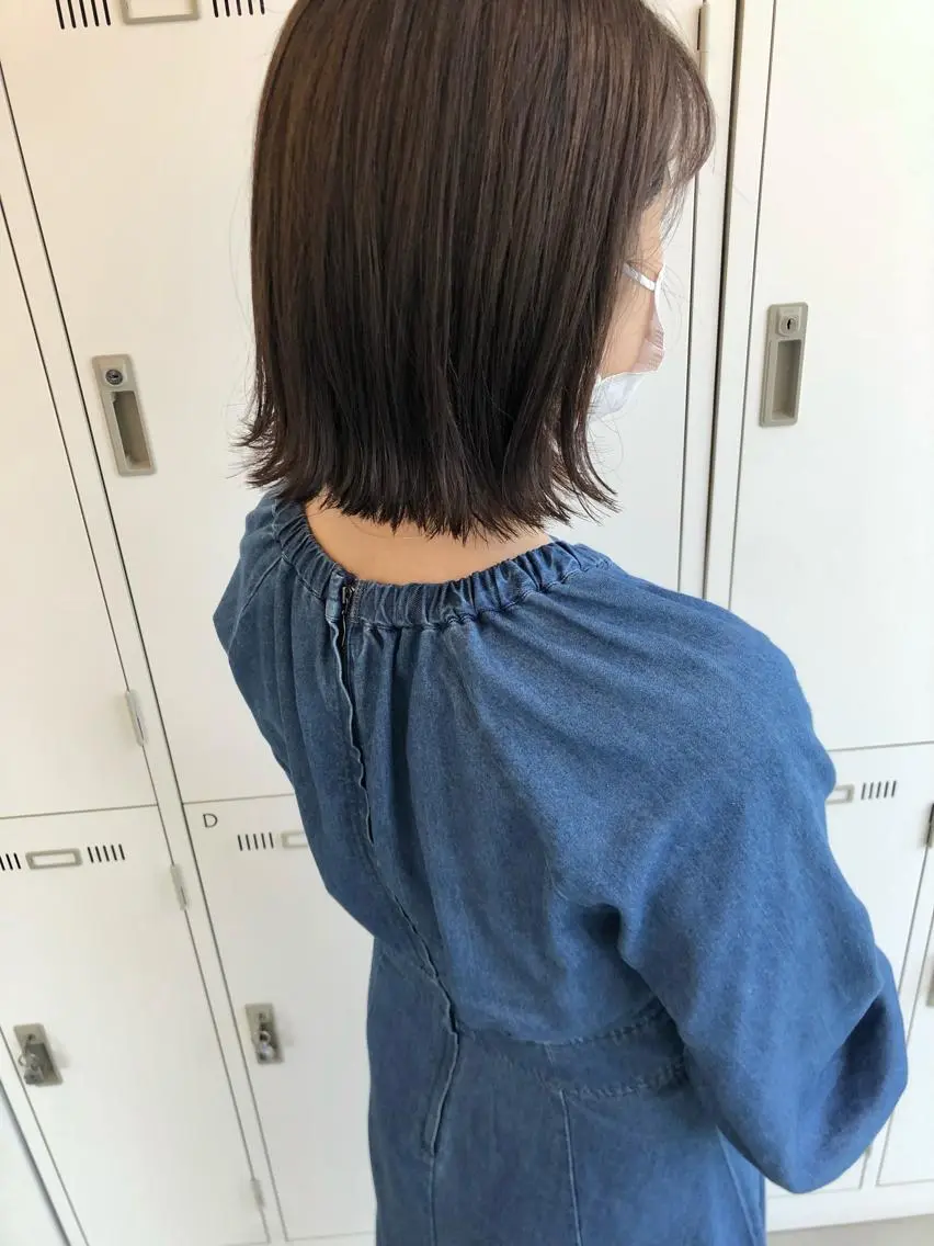 ショート カラー 切りっぱなしボブ ショコラグレージュ グレージュ ボブ Saori / ボブ /顔周り/カラー🎀のヘアスタイル