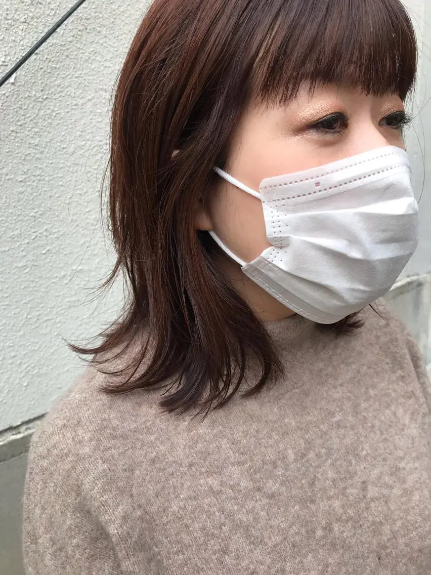 ミディアム カット ヘアカラー トリートメント ayane⭐️ボブ・ ショート・パーマのヘアスタイル