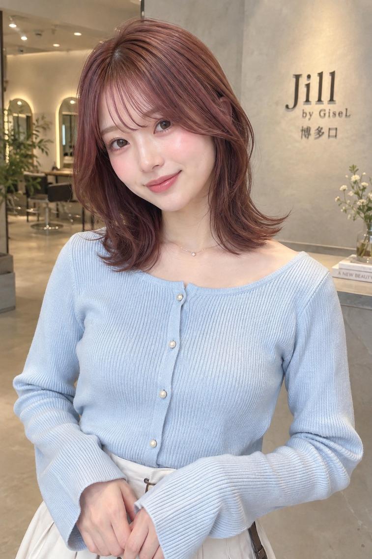 ミディアム jill by gisel 博多のヘアスタイル