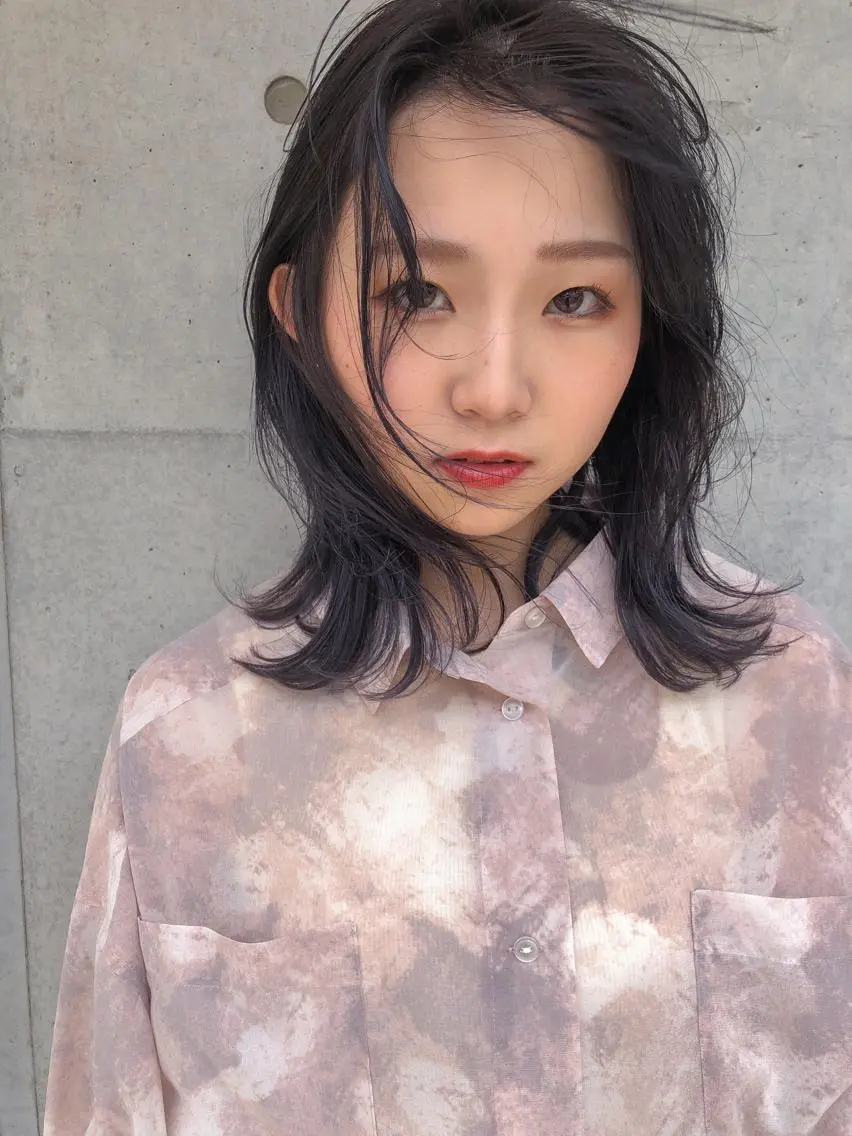 ミディアム カット ヘアカラー トリートメント nessヤマサキ リュウタのヘアスタイル
