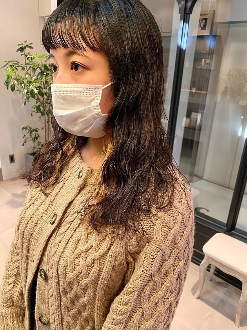 セミロング セミロングパーマ カット パーマ トリートメント 中澤 美緒のヘアスタイル