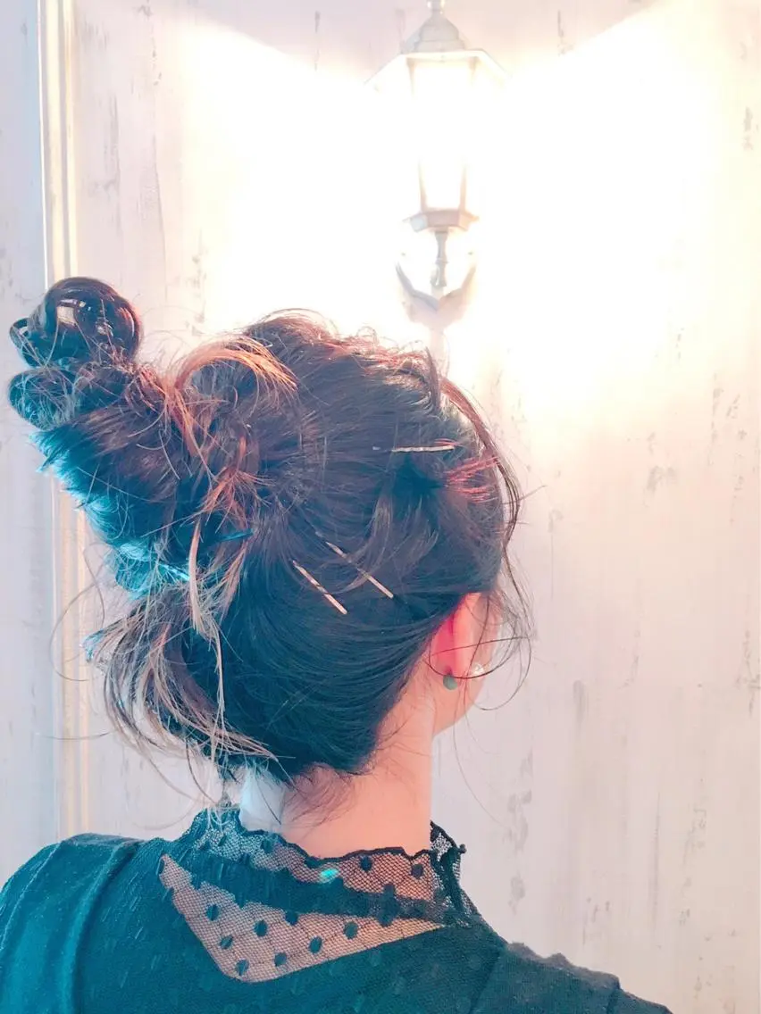 セミロング パーマ ヘアアレンジ くるくるパーマ aikoのヘアスタイル