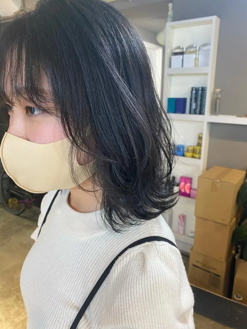 ミディアム カラー ヘアアレンジ メンズ キッズ ネイル マツエク・マツパ 透明感カラー🤎 ゆりのヘアスタイル