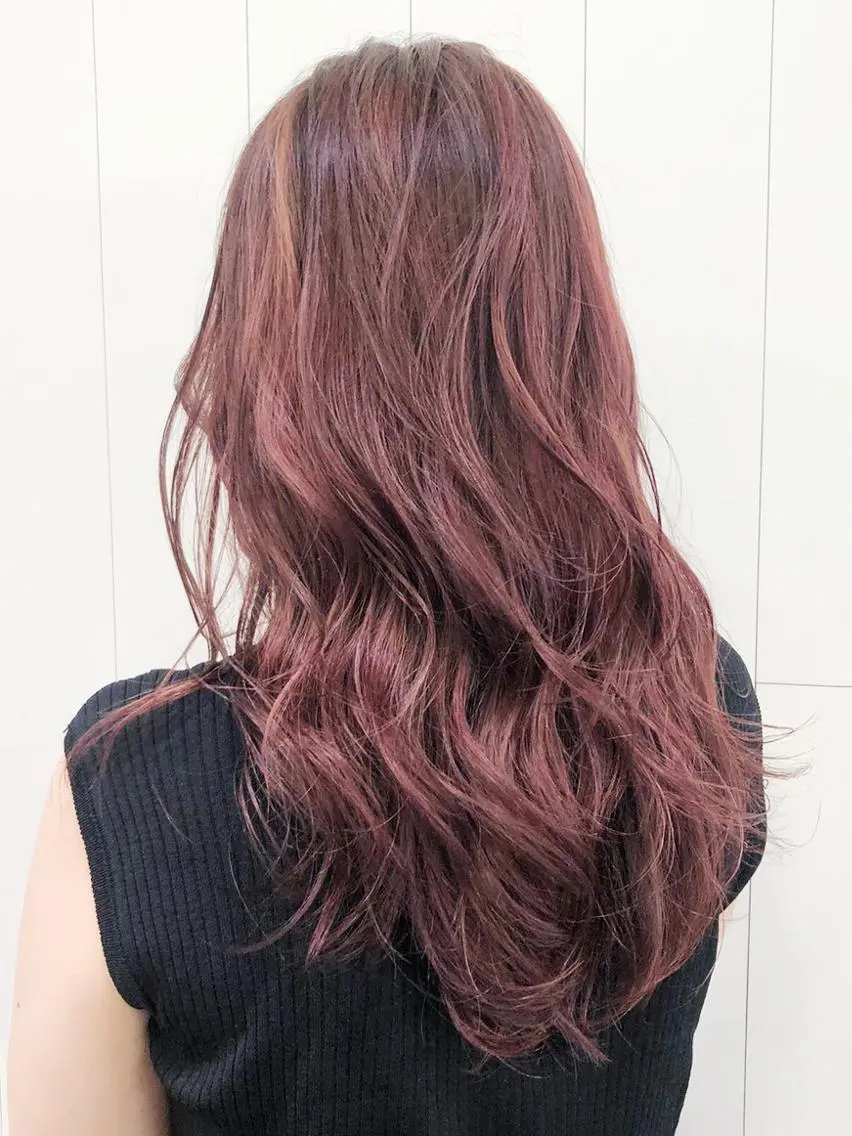 セミロング カラー パーマ ヘアアレンジ ハイライトカラー ピンクカラー ハイライト ITbyALBUM 浦和店のヘアスタイル