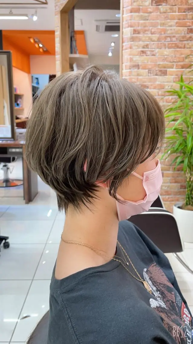 ショート くびれヘア ショートヘア 韓国レイヤー 池田一之のヘアスタイル