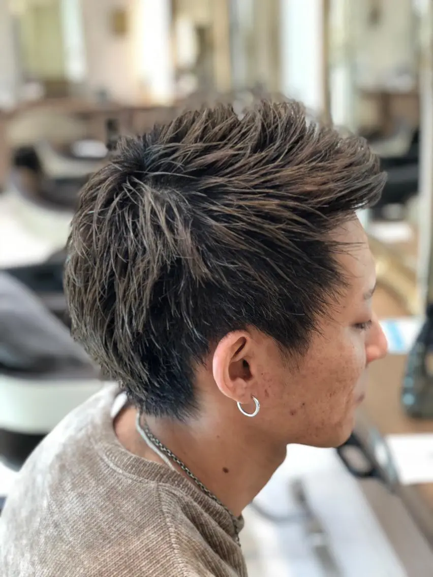 ショート メンズ スパイキーショート ショートヘア カット ヘアセット 髪質改善縮毛矯正 💎TOMOのヘアスタイル