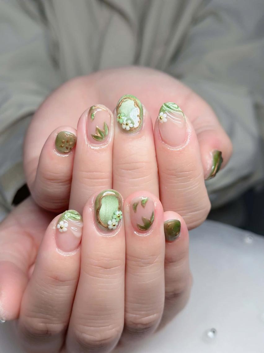 ネイル フレンチネイル ジェルネイル ハロウィン 韓国ネイル マグネットネイル ハンドネイル H.baby Nail Salonのネイルデザイン
