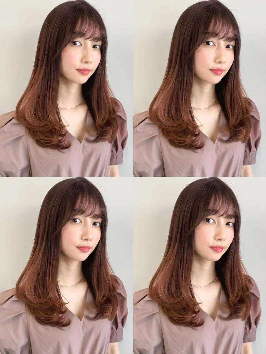 セミロング カラー カット ヘアカラー トリートメント 透明感/オリーブ/ グレージュ/YUKAのヘアスタイル