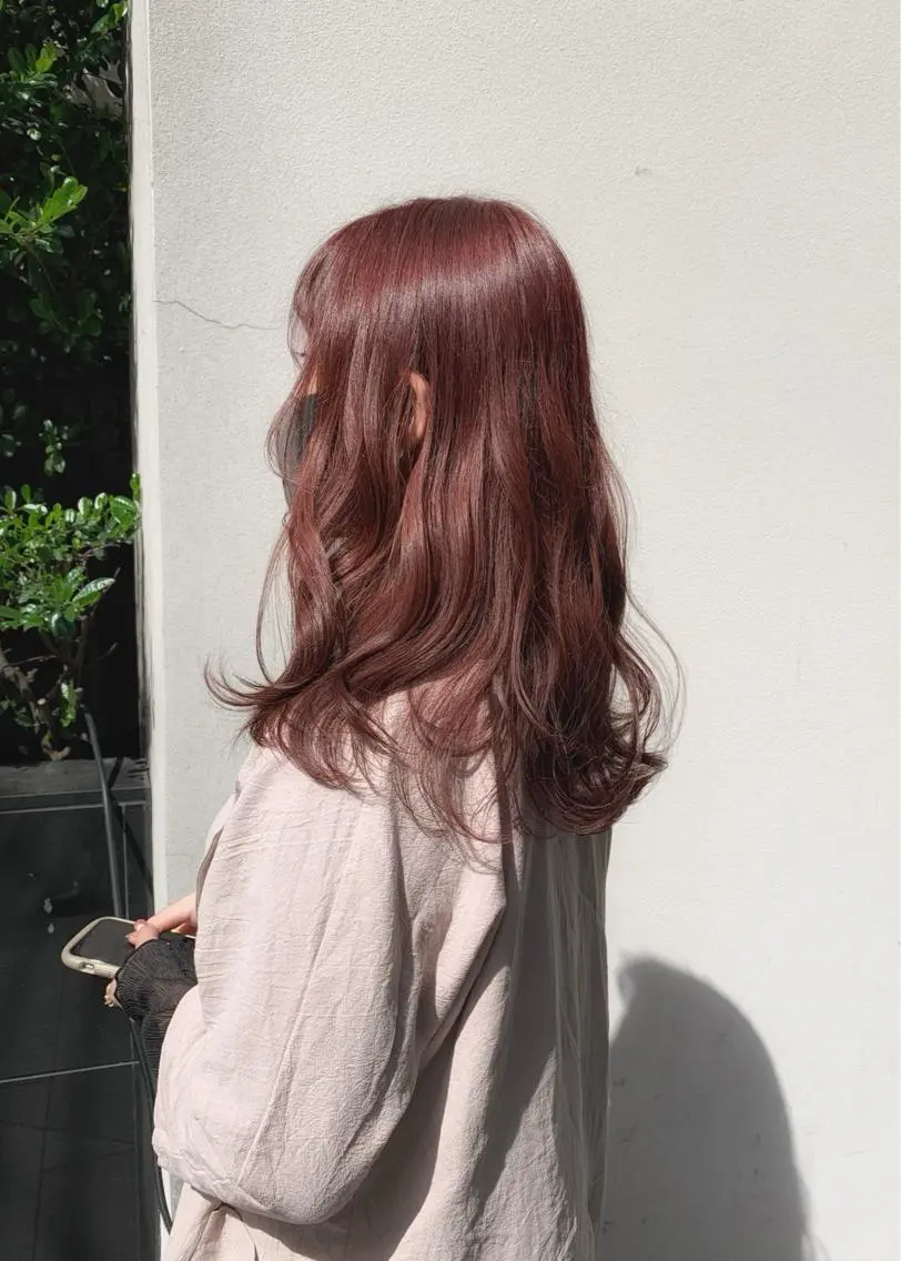 ミディアム カラー ベージュカラー ピンクカラー ピンクベージュ ヘアカラー トリートメント 矢野 晃平のヘアスタイル