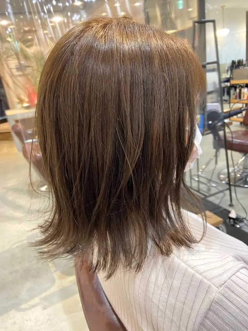 ミディアム カラー 縮毛矯正 トリートメント 髪質改善/森ノ宮/ 美容室/店長杉山慶尚のヘアスタイル