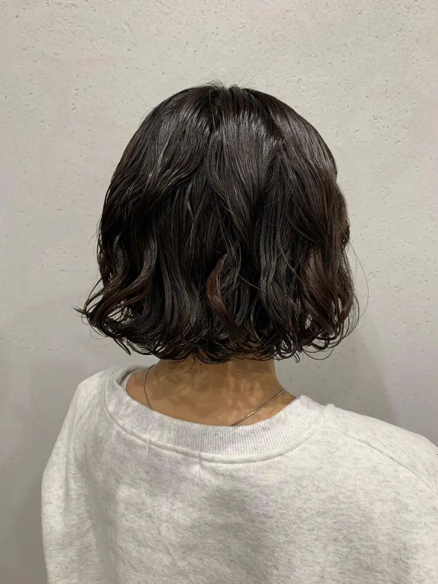 ショート パーマ ボブパーマコテ巻き風 パーマNo1深江秀平のヘアスタイル