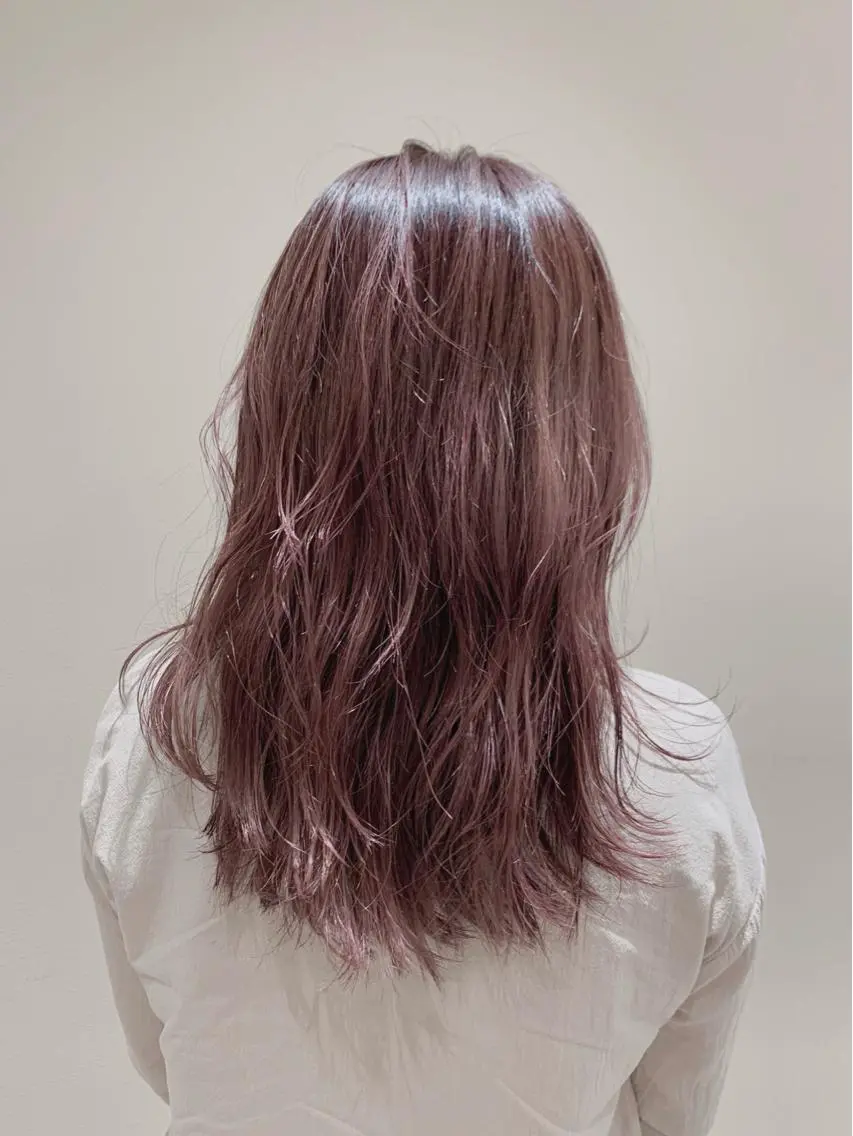 セミロング ピンクブラウン 藤原 健人のヘアスタイル