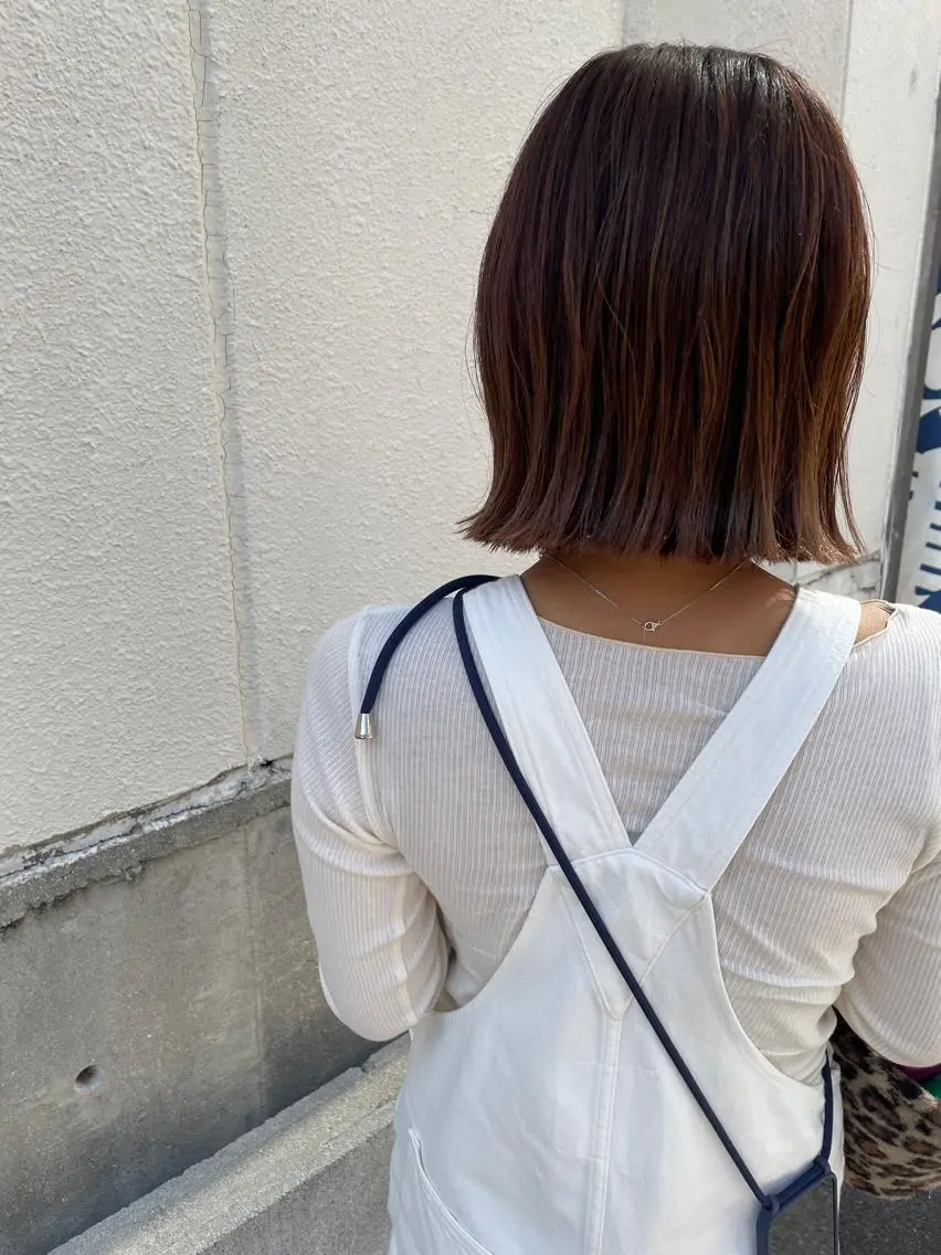 ミディアム ハイライト カット ヘアカラー トリートメント ayane⭐️ボブ・ ショート・パーマのヘアスタイル