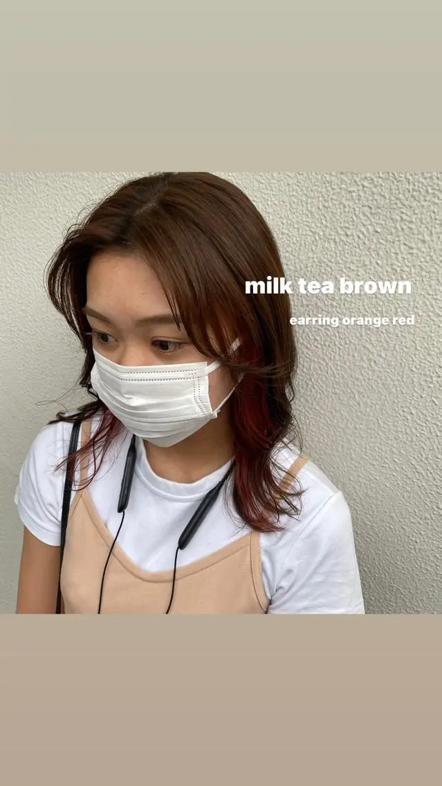 ミディアム カラー パーマ ヘアアレンジ メンズ キッズ ネイル マツエク・マツパ 透明感カラー・レイヤ ー🎀amika🎀のヘアスタイル