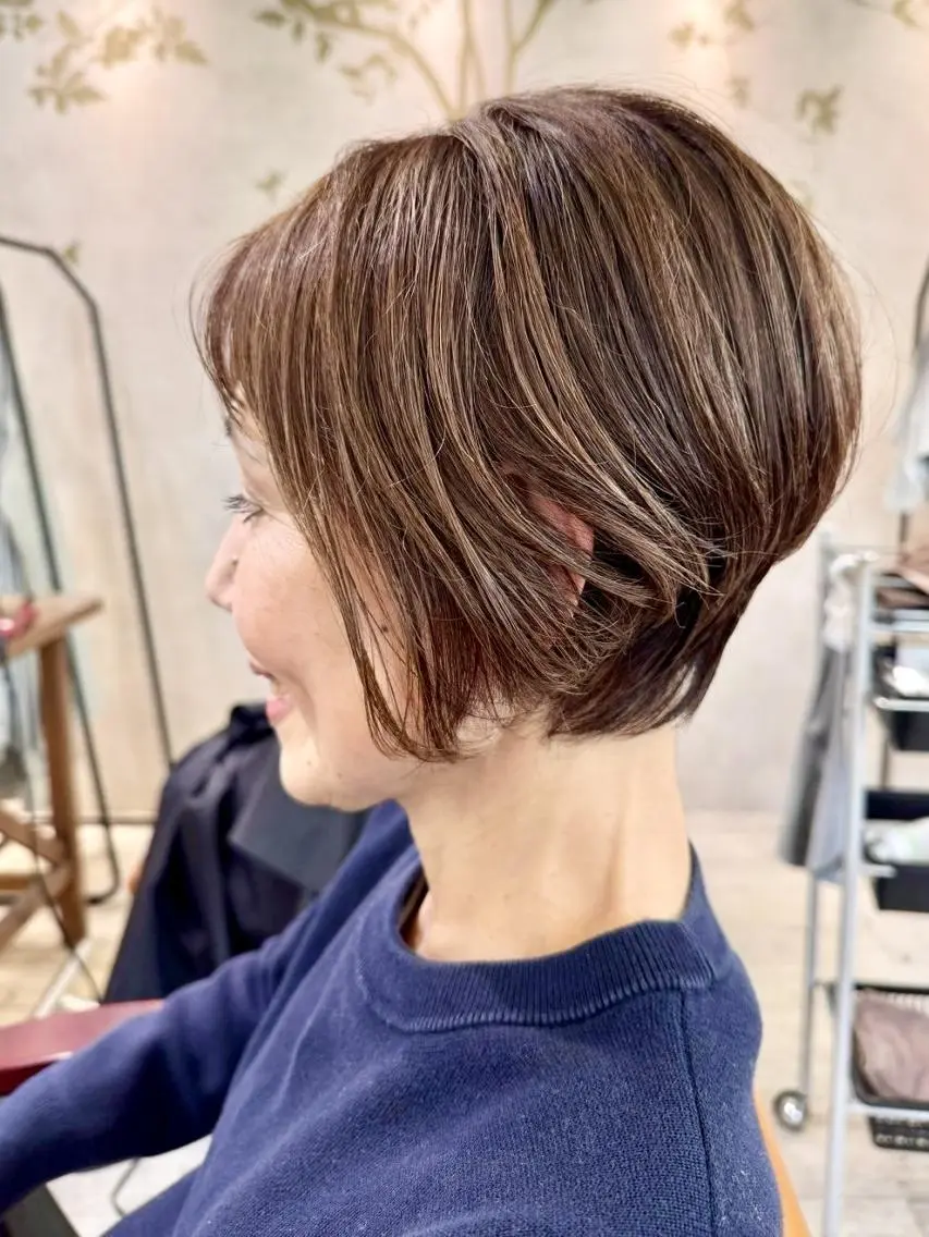 ショート 似合わせカット ショートヘア 小顔カット カット トリートメント ヘッドスパ 一宮駅3分/水野/ ショート/ボブのヘアスタイル