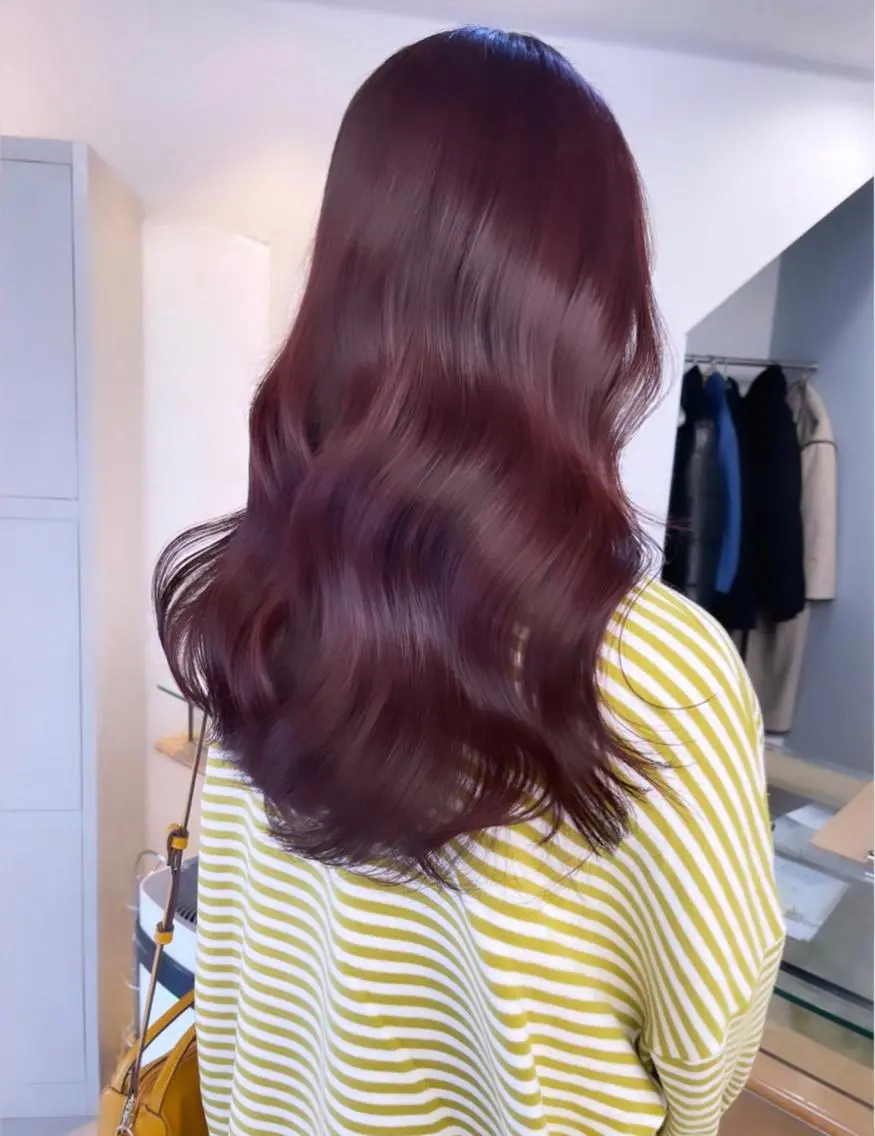 ロング カラー ブリーチ ブラウンカラー ブリーチなしカラー ピンクカラー ピンクブラウン ヘアカラー トリートメント 渋谷ケアブリーチ Suuのヘアスタイル