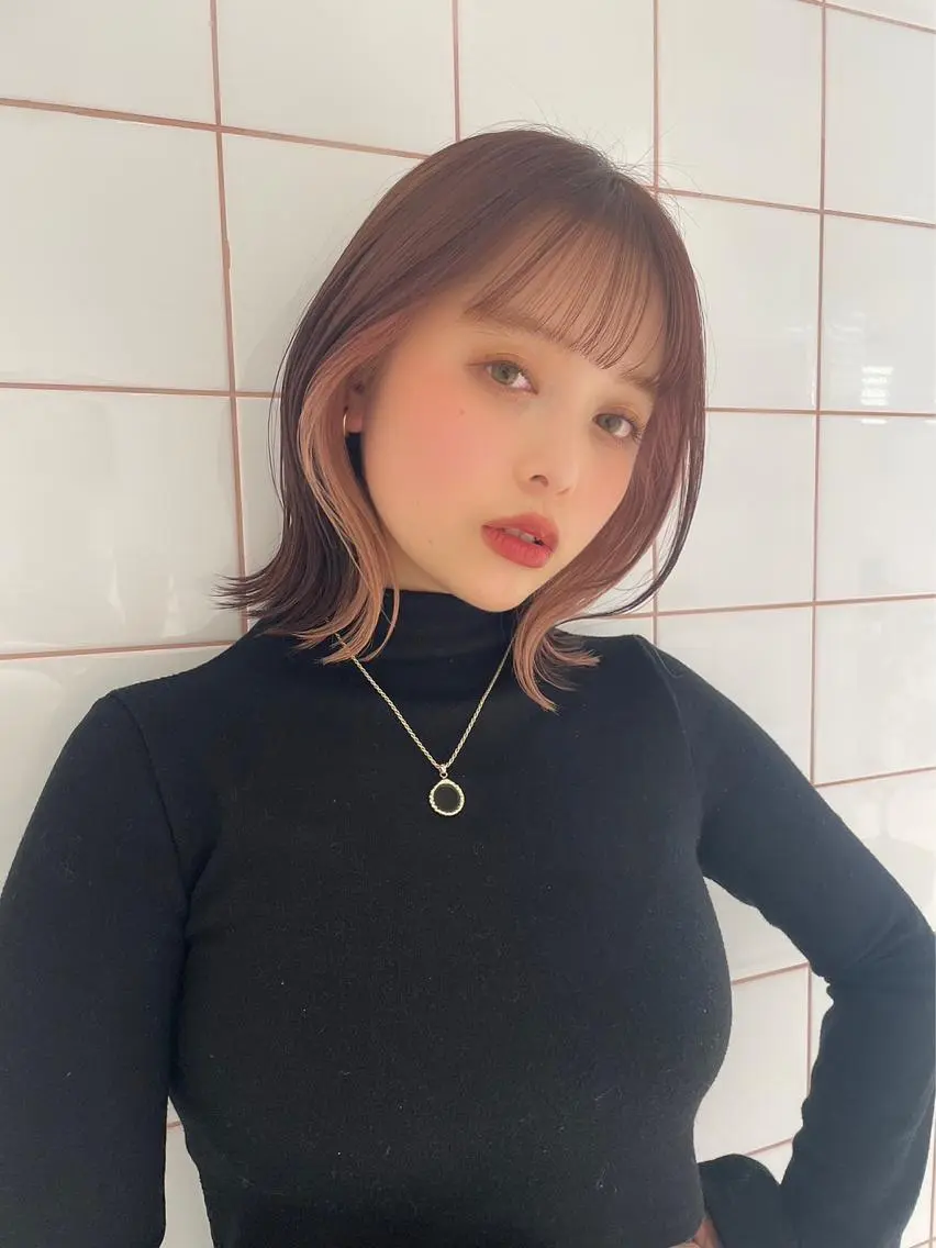 ミディアム カラー ヘアカラー トリートメント 🍀小川大輔🍀 ボブ/ブリーチ🥇のヘアスタイル