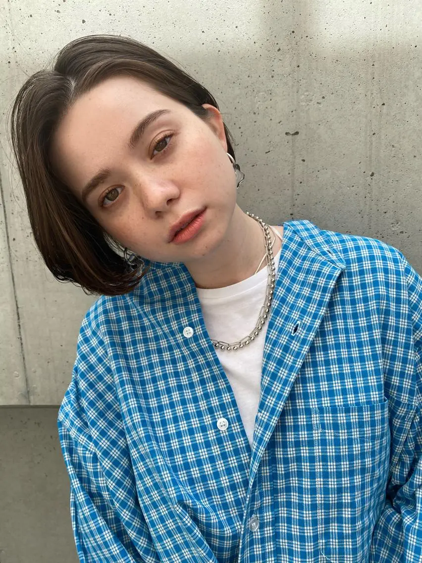 ショート カラー ボブレイヤー ボブ レイヤーカット ✨透明感カラー✨ 🦖佐々木未来🦕のヘアスタイル