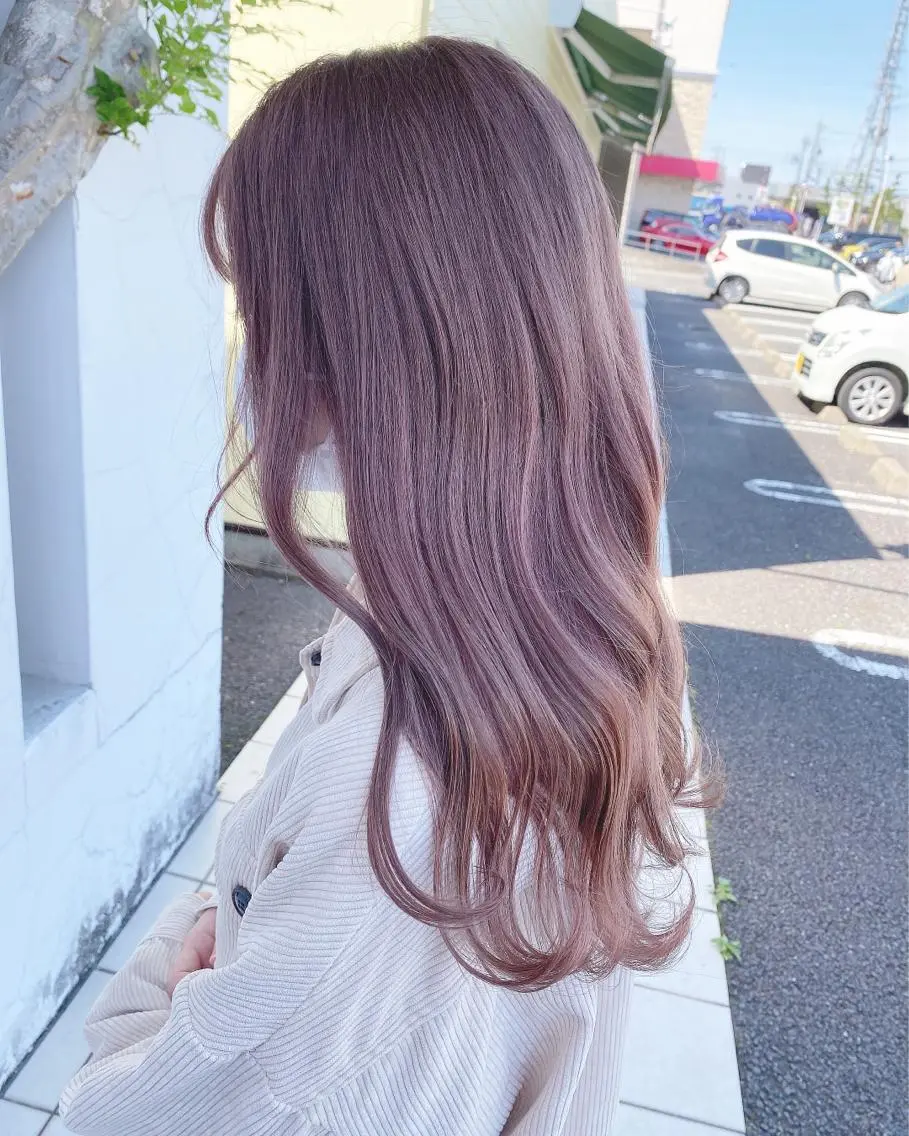 ロング カラー ベージュカラー ピンクカラー ピンクベージュ ヘアカラー 具志 正太のヘアスタイル