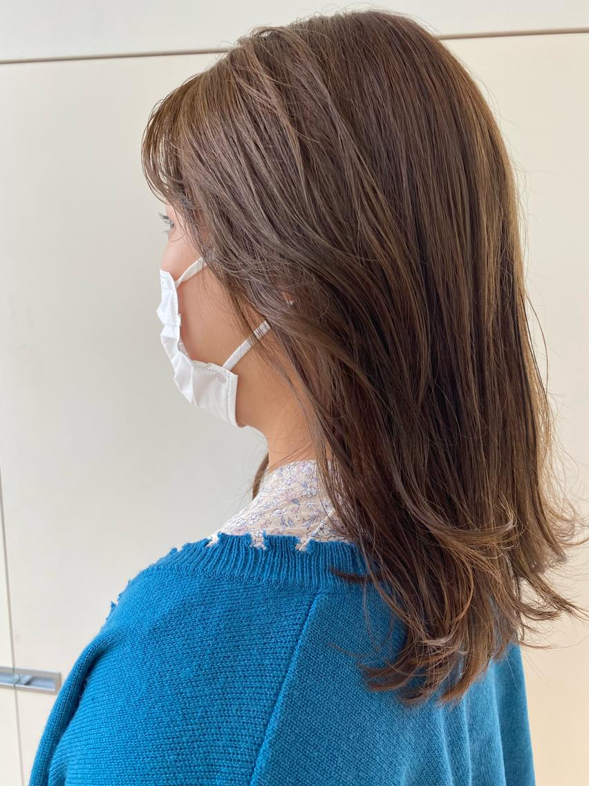 ロング 顔周りカット 韓国風ヘア レイヤーカット 金子 亜里紗のヘアスタイル