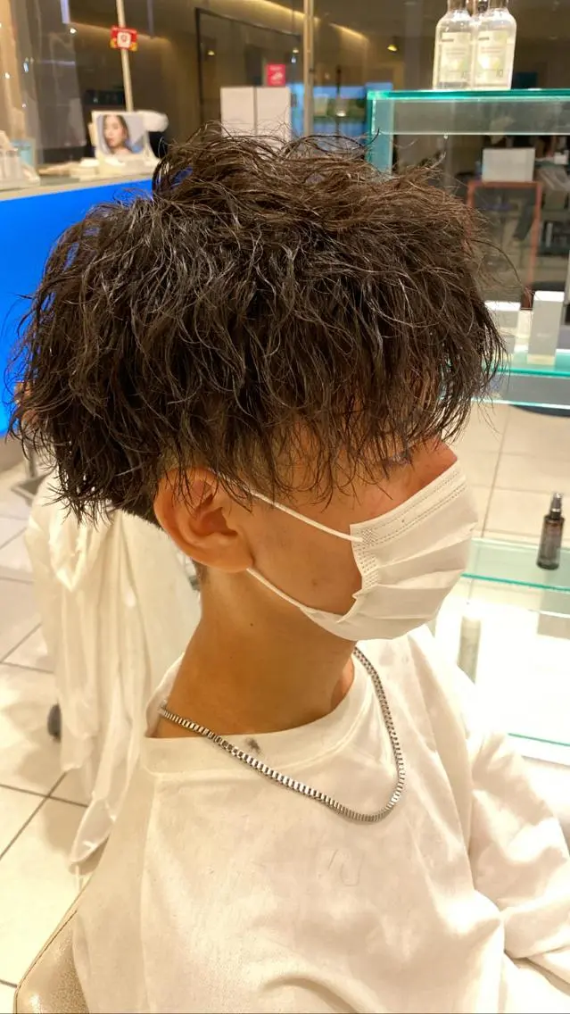 パーマ メンズ カット パーマ メンズパーマ 副店長ユウタのヘアスタイル