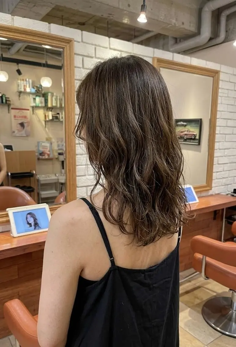 ミディアム レイヤーカット カット ヘアカラー トリートメント ヘッドスパ flencia 丸 和博｜カットのヘアスタイル