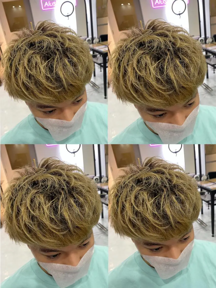 ショート カラー パーマ ヘアアレンジ メンズ カット 🔥メンズパーマ 特化 渡辺一翔のヘアスタイル