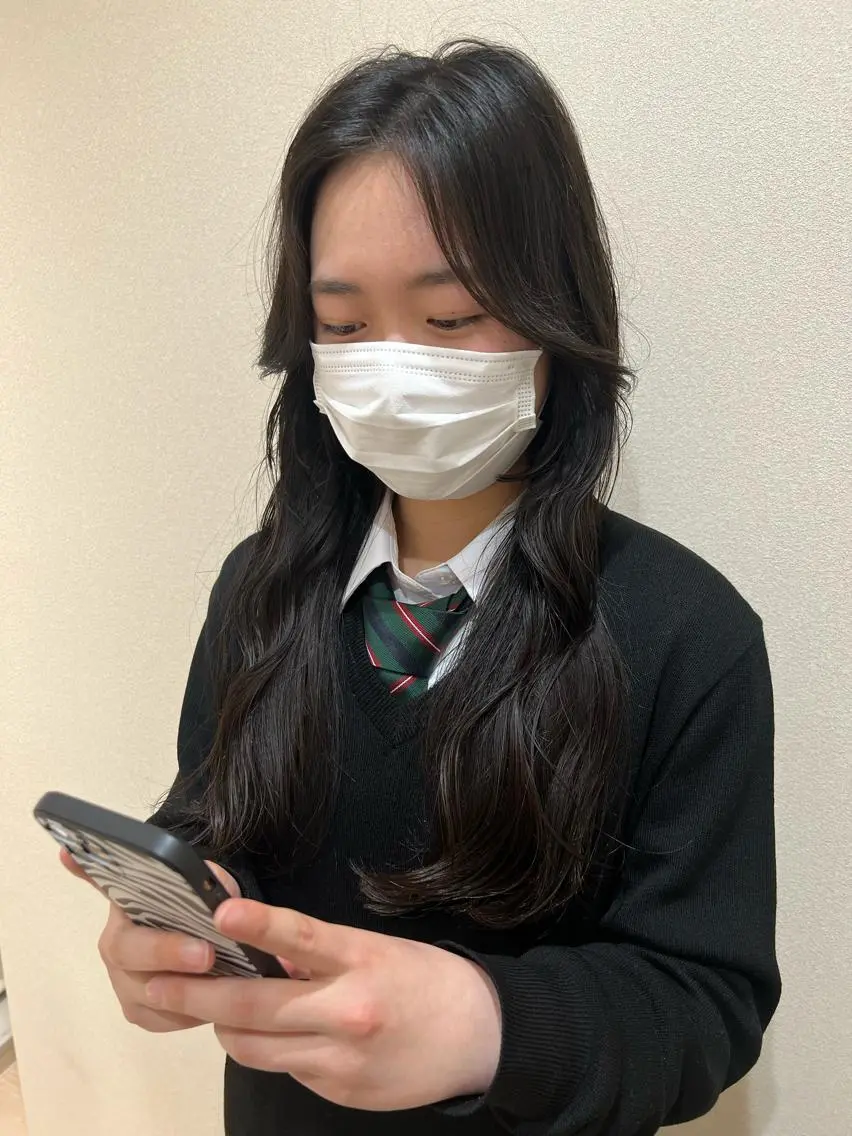 ロング カラー エギョモリ 外国人対応 佐久間のヘアスタイル